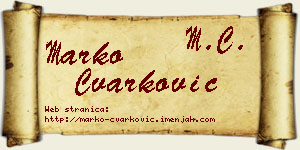 Marko Čvarković vizit kartica